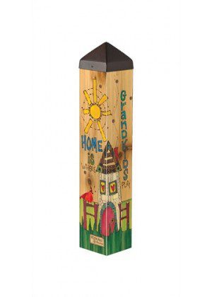 Where Grandkids Play Art Pole | Art Poles | Peace Pole | Yard Pole