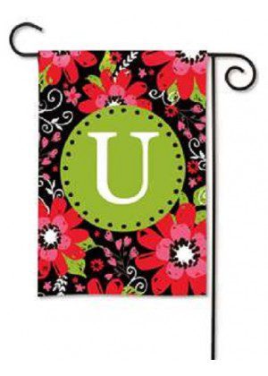 Bright Floral Monogram U Garden Flag | Monogram, Yard, Flags