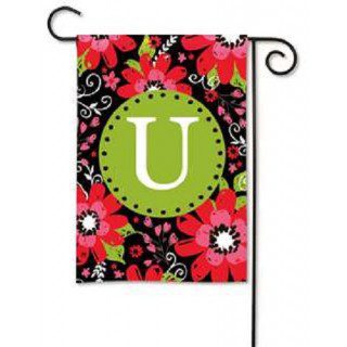 Bright Floral Monogram U Garden Flag | Monogram, Yard, Flags