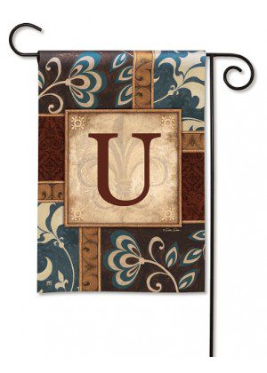 Personal Elegance Monogram U Garden Flag | Monogram Flags