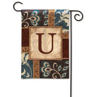 Personal Elegance Monogram U Garden Flag | Monogram Flags