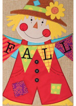 Scarecrow Burlap Flag | Burlap, Fall, Two Sided, Garden, Flags