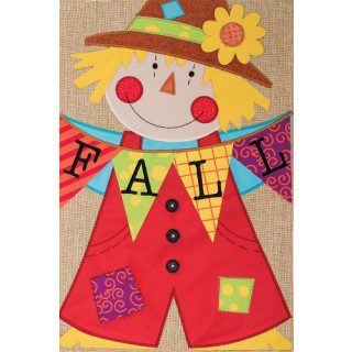 Scarecrow Burlap Flag | Burlap, Fall, Two Sided, Garden, Flags