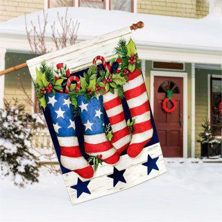 Patriotic Stockings House Flag | Christmas, Outdoor, House, Flags