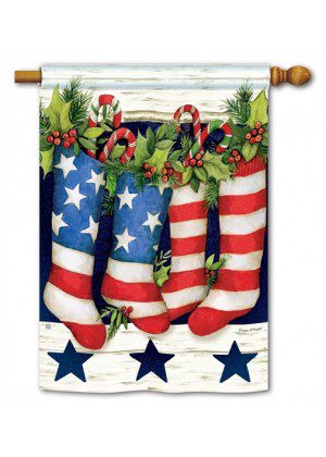 Patriotic Stockings House Flag | Christmas, Outdoor, House, Flags