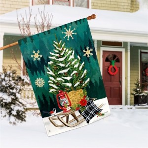 Scandi Christmas Tree House Flag | Christmas Flags | Garden House Flag
