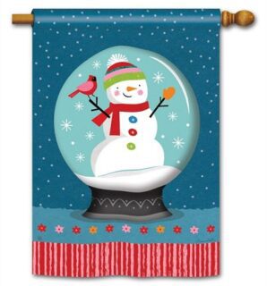 Snow Globe House Flag | Snowman, Winter, Outdoor, House, Flag