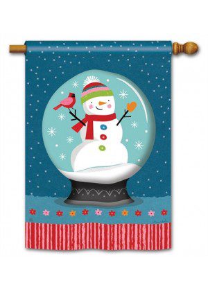 Snow Globe House Flag | Snowman, Winter, Outdoor, House, Flag