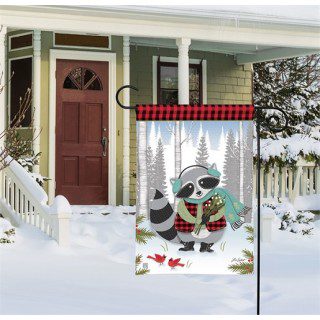 Winter Fun Raccoon Garden Flag | Winter, Animal, Garden, Flags