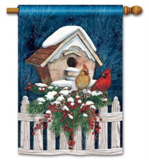 Winter Home Cardinals House Flag | Winter, Bird, House, Flags