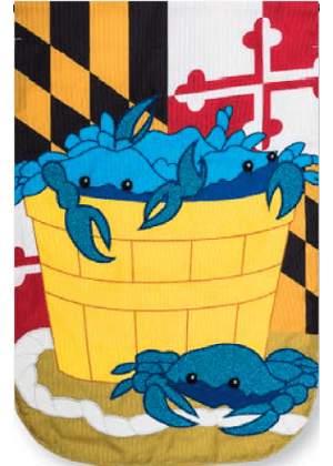 Crab Basket Applique Flag | Applique, Summer, Cool, Garden, Flag