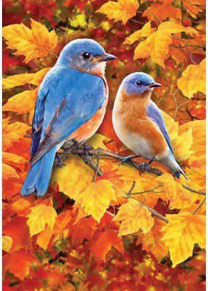 Fall Bluebirds Flag | Fall, Bird, Decorative, Lawn, Cool, Yard, Flags