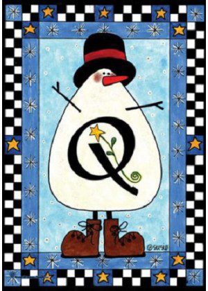 Snowman Monogram-P Flag | Personalized, Clearance, Flags