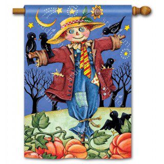 Moonlight Scarecrow House Flag