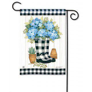 Black & White Wellies Garden Flag | Floral, Spring, Garden, Flags