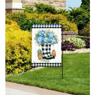Black & White Wellies Garden Flag | Floral, Spring, Garden, Flags