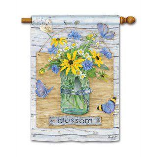 Blossom Jar House Flag | Farmhouse, Floral, Outdoor, House, Flag