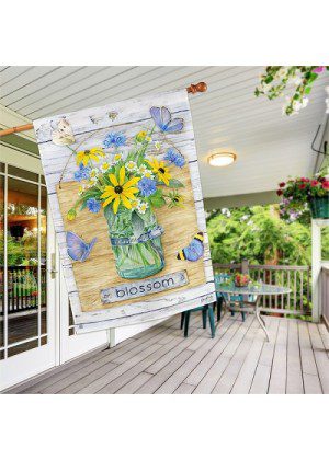 Blossom Jar House Flag | Farmhouse, Floral, Outdoor, House, Flag