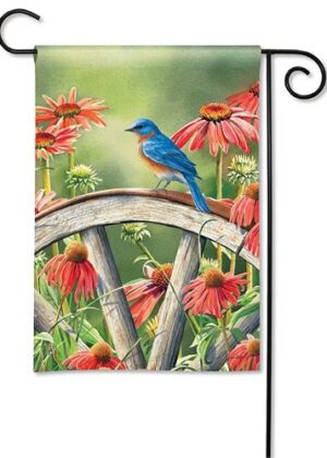 Bluebird Visit Garden Flag | Bird, Floral, Spring, Yard, Garden, Flag