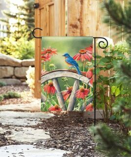 Bluebird Visit Garden Flag | Bird, Floral, Spring, Yard, Garden, Flage