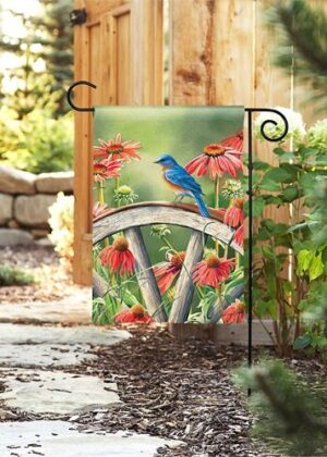 Bluebird Visit Garden Flag | Bird, Floral, Spring, Yard, Garden, Flage