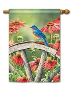 Bluebird Visit House Flag | Spring, Bird, Yard, Outdoor, House, Flag