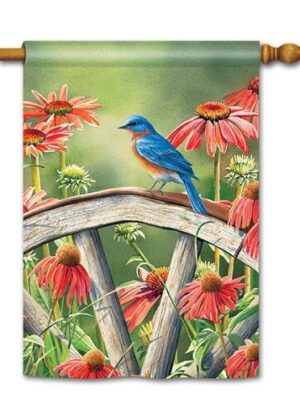 Bluebird Visit House Flag | Spring, Bird, Yard, Outdoor, House, Flag