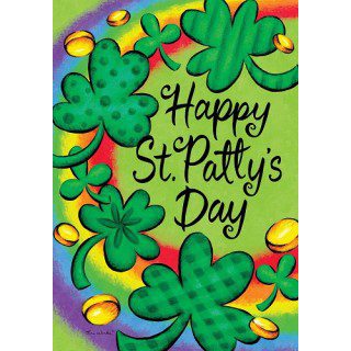 Clovers & Rainbow Flag | St. Patrick's Day, Decorative, Lawn, Flag