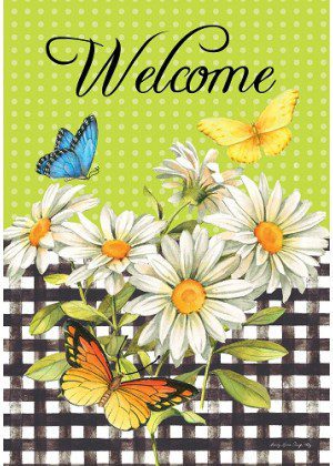Daisies & Butterflies Flag | Spring, Welcome, Decorative, Flags