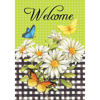 Daisies & Butterflies Flag | Spring, Welcome, Decorative, Flags