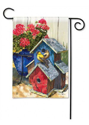 Finch House Garden Flag | Spring, Bird, Floral, Yard, Garden, Flags