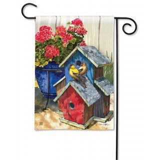 Finch House Garden Flag | Spring, Bird, Floral, Yard, Garden, Flags