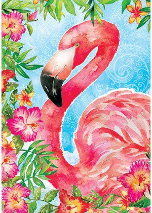 Flamingo Flowers Flag | Summer, Bird, Floral, Decorative, Flags