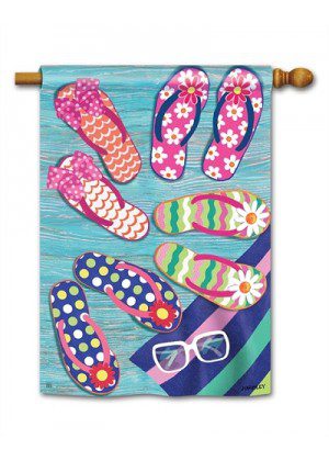 Flip Flop Frenzy House Flag | Summer, Beach, Yard, House, Flags