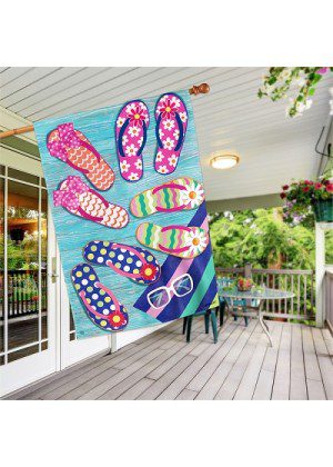 Flip Flop Frenzy House Flag | Summer, Beach, Yard, House, Flags