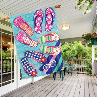 Flip Flop Frenzy House Flag | Summer, Beach, Yard, House, Flags