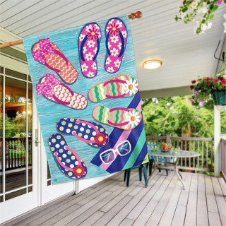 Flip Flop Frenzy House Flag | Summer, Beach, Yard, House, Flags