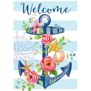 Floral Anchor Flag | Summer, Welcome, Floral, Decorative, Flags
