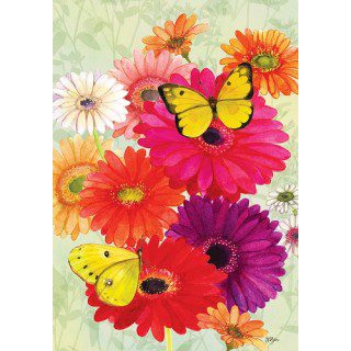 Gerberas & Butterflies Flag | Spring, Floral, Decorative, Lawn, Flag