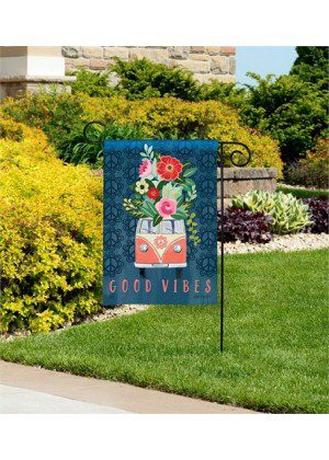 Good Vibes Garden Flag | Inspirational, Floral, Cool, Garden, Flags