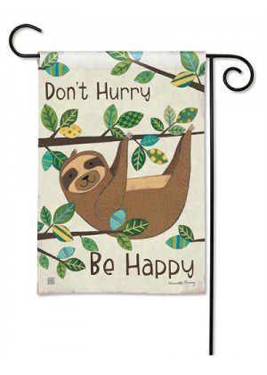 Happy Sloth Garden Flag | Inspirational, Animal, Garden, Flags