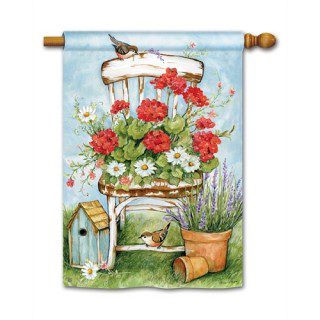 Summer Garden House Flag | Spring, Floral, Outdoor, House, Flag