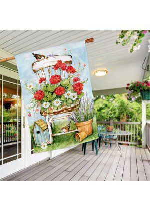 Summer Garden House Flag | Spring, Floral, Outdoor, House, Flag
