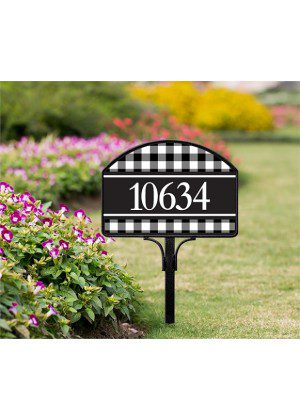 Black & White Check Yard Sign | Address Plaques | Yard Signs