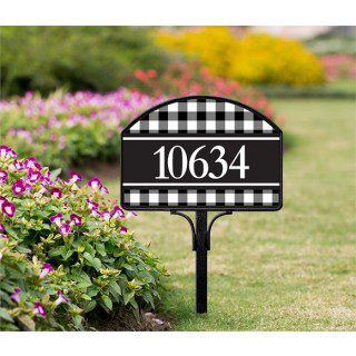 Black & White Check Yard Sign | Address Plaques | Yard Signs