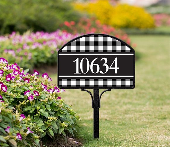 Black & White Check Yard Sign | Address Plaques | Yard Signs
