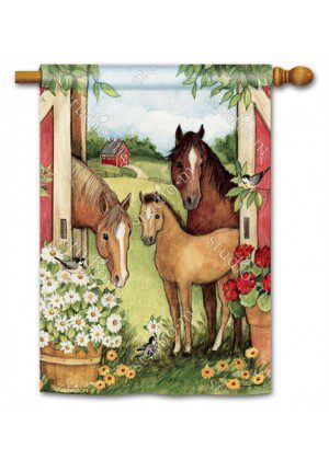 Springtime on the Farm House Flag | Spring, Animal, House, Flags