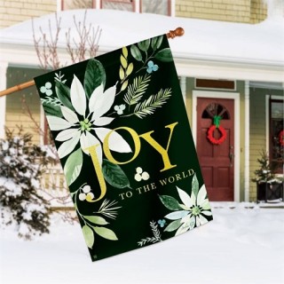 Poinsettia Joy House Flag | Christmas, Yard, Outdoor, House, Flag