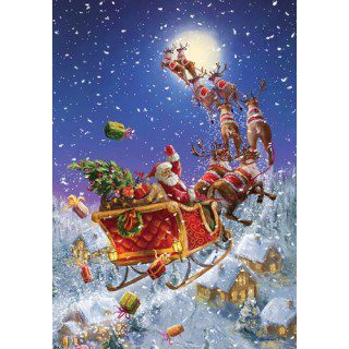 Santa Sleigh Flag | Christmas, Decorative, Garden, Lawn, Flags