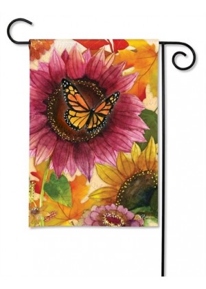 Sunflower Butterfly Garden Flag | Fall, Floral, Yard, Garden, Flags